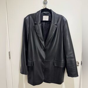 Wilfred Black Vegan Leather Memories Blazer, XL